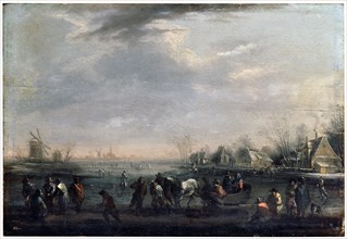 'Winter Landscape with Skaters', late 17th or early 18th century. Artist: Peeter Bout