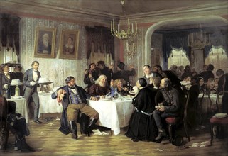 'Merchant's Funeral Banquet', 1870s.  Artist: Firs Sergeevich Zhuravlev