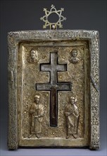 Gilded silver staurothek (Cross reliquary), Byzantine, 12th century. Artist: Byzantine Master