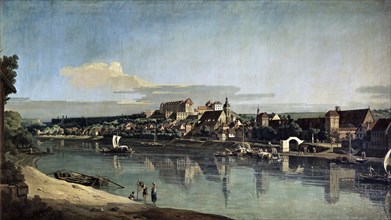 'View of Pirna from the right bank of the Elbe', c1753. Artist: Bernardo Bellotto