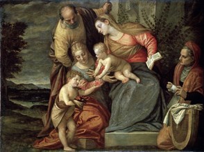 'The Holy Family with Saints Catherine, Anne and John the Baptist', c1580-c1582. Artist: Benedetto Caliari