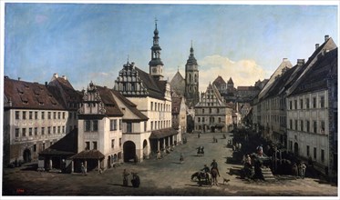 'The Market Place in Pirna', c1752-c1755. Artist: Bernardo Bellotto