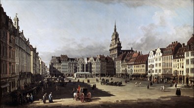 'The Old Market Place in Dresden', c1750-c1752. Artist: Bernardo Bellotto