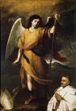 'Archangel Raphael with Bishop Domonte', 17th century.  Artist: Bartolomé Esteban Murillo