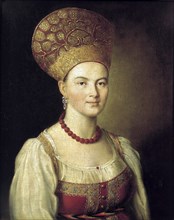 'Female portrait in Russian Dress', 1784. Artist: Ivan Argunov