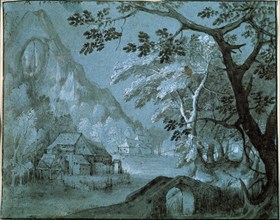 'Landscape with a Mill by a Mountain Lake', c1610-c1620s. Artist: Adriaen van Stalbemt