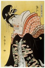 'Beauty Takigawa from the Tea-house Ogi', late 18th or early 19th century. Artist: Kitagawa Utamaro