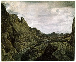 'Rocky Valley with a Road', 17th century.  Artist: Hercules Seghers