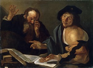 'Heraclitus and Democritus', early 17th century. Artist: Dirck van Baburen