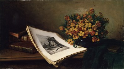 'Still Life with a Lithograph', 19th century. Artist: Ferdinand Wagner the elder