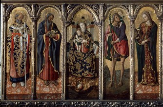 'Madonna and Child with Saints' (polyptych, five separate panels), c1480. Artist: Vittore Crivelli