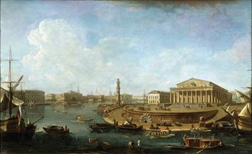 'Stock Exchange and Admiralty as seen from the Peter and Paul Fortress', St Petersburg, 1810.  Artist: Fyodor Yakovlevich Alexeev