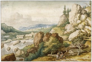 'Landscape with Three Horsemen', 17th century. Artist: Allart van Everdingen