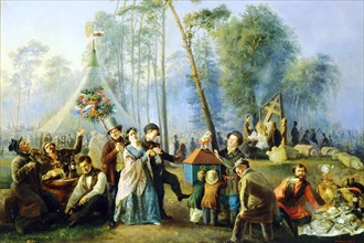 Public merry-making at Maryina Roshcha in Moscow', 1852.