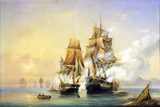 The Russian Cutter Mercury captures Swedish 40-gun frigate Venus on May 21st, 1789', 1845.