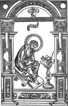 Lucas the Evangelist. Illustration to the book Apostol, 1564.