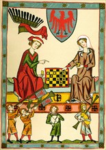 Margrave Otto IV of Brandenburg Playing Chess (From the Codex Manesse), c1300.