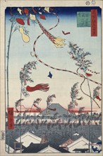 Prosperity Throughout the City during the Tanabata Festival, 1856-1858.  Creator: Hiroshige, Utagawa (1797-1858).