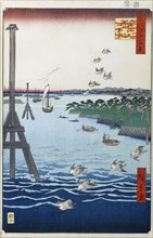 View of the Shiba Coast (One Hundred Famous Views of Edo), 1856-1858.  Creator: Hiroshige, Utagawa (1797-1858).
