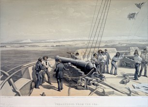 View of Sevastopol from the sea, 1855.  Creator: Simpson, William (1832-1898).