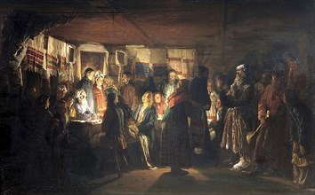 A Sorcerer comes to a peasant wedding', 1875. Creator: Maximov, Vasili Maximovich (1844-1911).
