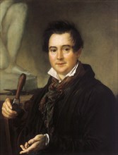 Portrait of the sculptor Ivan P. Vitali (1794-1855), 19th century.  Creator: Tropinin, Vasili Andreyevich (1776-1857).