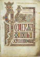 The Lindisfarne Gospels, 715-721.  Creator: Eadfrith, (Bishop of Lindisfarne) (?-721).
