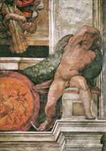 Detail of the Sistine Chapel ceiling in the Vatican, 1508-1512.  Creator: Buonarroti, Michelangelo (1475-1564).