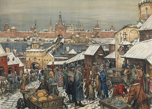 Novgorod Marketplace', end of 19th - early 20th century. Creator: Vasnetsov, Appolinari Mikhaylovich (1856-1933).