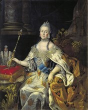 Portrait of Empress Catherine II (1729-1796), 1766.  Creator: Antropov, Alexei Petrovich (1716-1795).