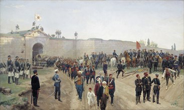 Turkish capitulation at Nikopol on 4th June 1877', 1883. Creator: Dmitriev-Orenburgsky, Nikolai Dmitrievich (1837-1898).