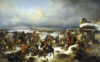 The capture of the Prussian fortress of Kolberg on 16th December 1761', 1852.  Creator: Kotzebue, Alexander von (1815-1889).