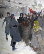 Revolutionary Demonstration', 1906. Creator: Serov, Valentin Alexandrovich (1865-1911).