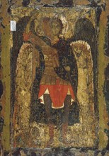The Appearance of the Archangel Michael to Joshua, the son of Nun, early 13th century. Creator: Byzantine icon.
