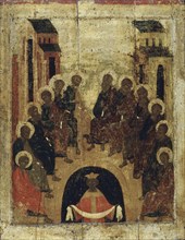 The Descent of the Holy Spirit on the Apostles, c1410.  Creator: Russian icon.