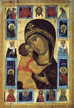 The Virgin Eleusa with Selected Saints, early16th century. Creator: Russian icon.