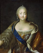 Portrait of Empress Elisabeth (1709-1762), 1750s-1760s.  Creator: Argunov, Ivan Petrovich (1729-1802).