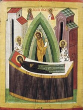 The Dormition of the Virgin, early 15th century. Creator: Russian icon.
