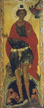 Daniel in the Lion's Den, 16th century.  Creator: Russian icon.