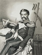 Portrait of Denis Davydov (1784-1839), soldier and poet, early 19th century.  Creator: Hampeln, Carl, von (1794-after 1880).