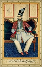 Portrait of Naser al-Din Shah Qajar (1831-1896), 1850s.  Creator: Muhammad Isfahani (19th century).