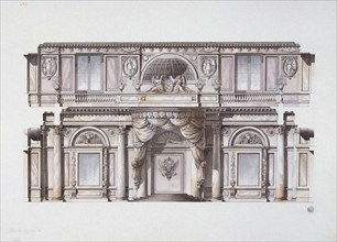 Design of the George Hall (Great Throne Hall) in the Winter Palace, 1796.  Creator: Quarenghi, Giacomo Antonio Domenico (1744-1817).