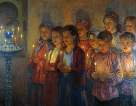 In the Church', 1939. Creator: Bogdanov-Belsky, Nikolai Petrovich (1868-1945).