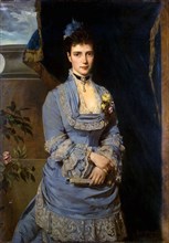 Portrait of Grand Duchess Maria Fyodorovna, Princess Dagmar of Denmark', (1847-1928), 1874. Creator: Angeli, Heinrich von (1840-1925).