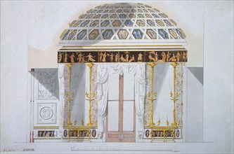 Design for the Jasper Cabinet in the Agate Pavilion at Tsarskoye Selo, 1780s.  Creator: Cameron, Charles (ca. 1730/40-1812).