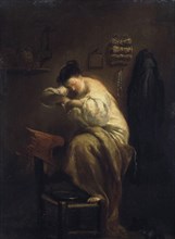 Woman Looking for Fleas', 1710s. Creator: Crespi, Giuseppe Maria (1665-1747).