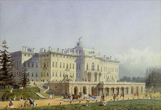 The Constantine Palace in Strelna, 1847.  Creator: Gornostayev, Alexei Maximovich (1808-1862).