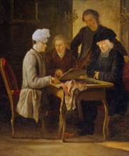 Voltaire at a Chess Table', between 1750 and 1775. Creator: Huber, Jean (1721-1786).