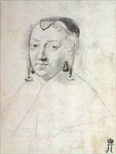 Portrait of Anne of Austria (1601-1666), before 1643.  Creator: Mellan, Claude (1598-1688).
