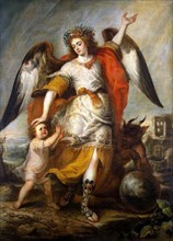 Guardian Angel', 1646. Creator: Pereda y Salgado, Antonio, de (1611-1678).
